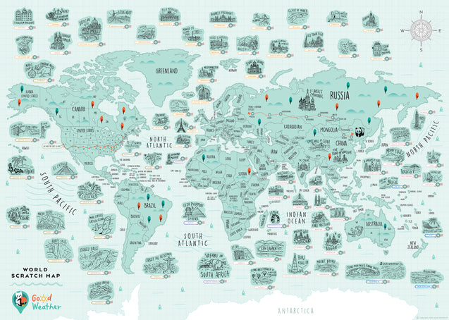 World Scratch Travel Map - Travel around the World - GadgetiCloud
