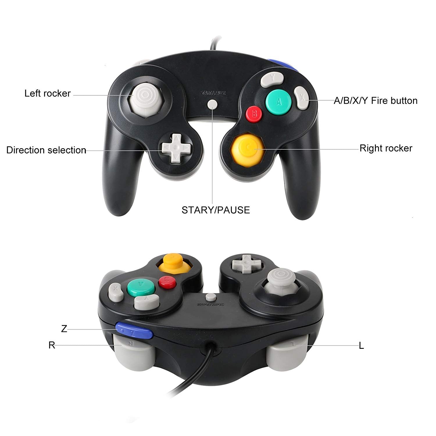 GameCube Controller for Nintendo Wii and GameCube [2 Packs] - GadgetiCloud