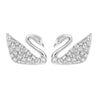 SWAROVSKI Swan Rhodium Plated & Clear Crystal Earrings #1116357