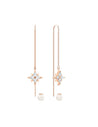 SWAROVSKI Symbolic Chain Pierced Earrings - White & Rose-gold tone plated #5494344