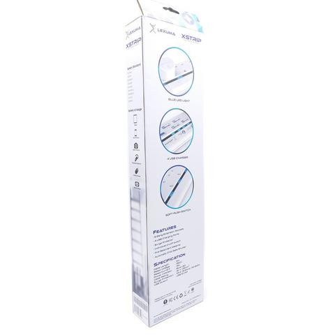 Lexuma XStrip – 6 Gang UK Surge Protector Power Strip with 4 USB Ports - GadgetiCloud